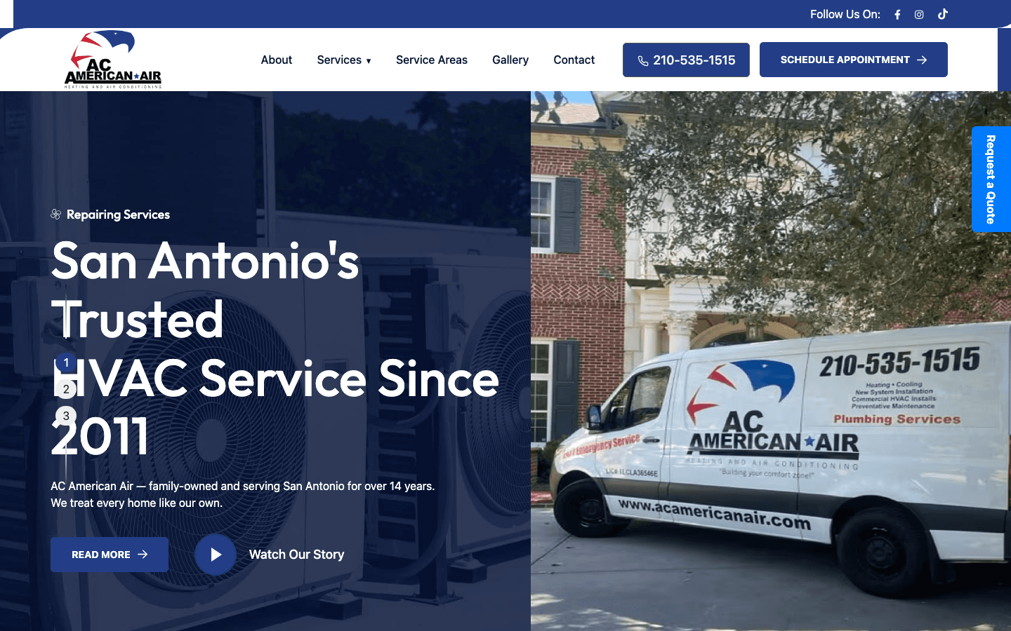 AC American Air — website by ByteSimple AC American Air HVAC website built by ByteSimple in San Antonio
